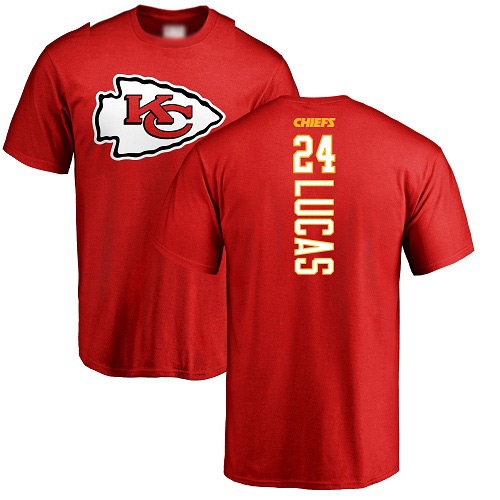 Men Kansas City Chiefs #24 Lucas Jordan Red Backer T-Shirt